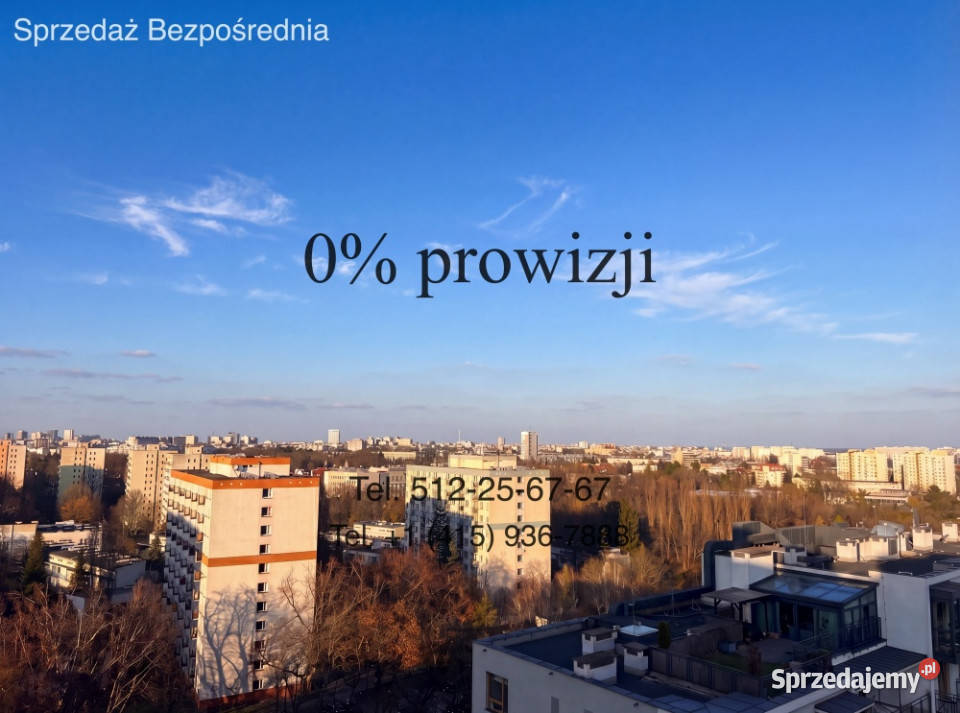 Panoramiczne 3 pokoje na 11 piętrze Woronicza Warszawa