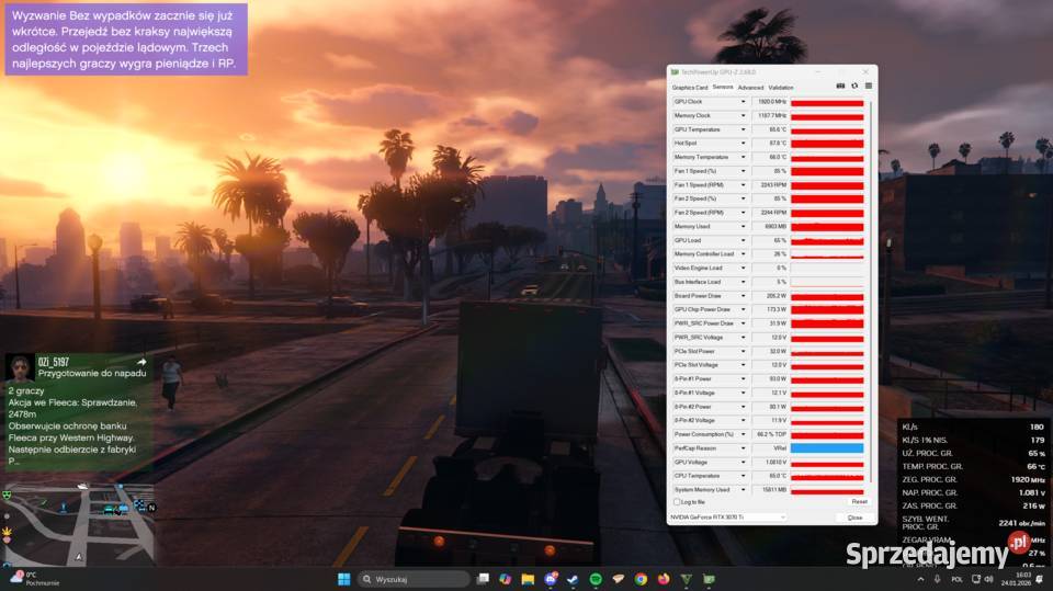 Gigabyte GeForce RTX 3070 Ti VISION OC 8GB aktywne Dębica