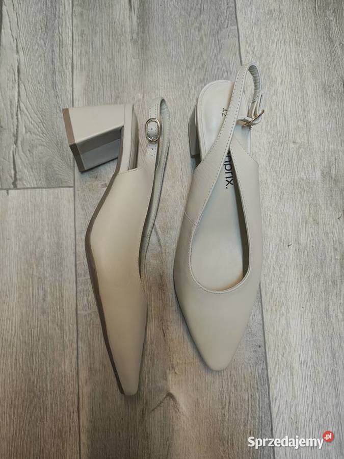 42 Real Leather Skórzane czółenka wieczorowe z Kraków