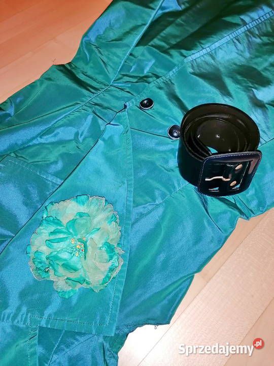 Sukienka w kolorze morskim z paskiem kwiatkiem Warszawa sprzedam