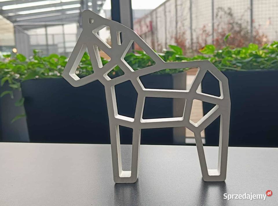 Dekoracja drewniany ażurowy konik biały Warszawa