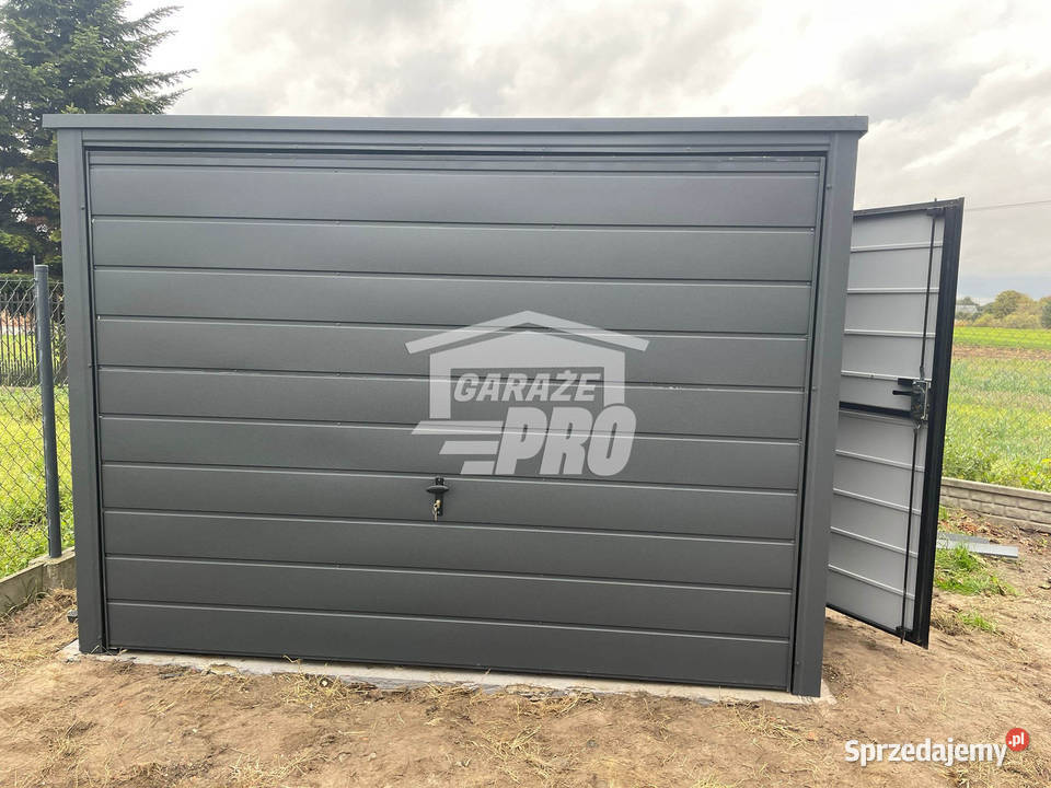 Garaż blaszany 3x5m Brama uchylna drzwi Antracyt Jelenia Góra