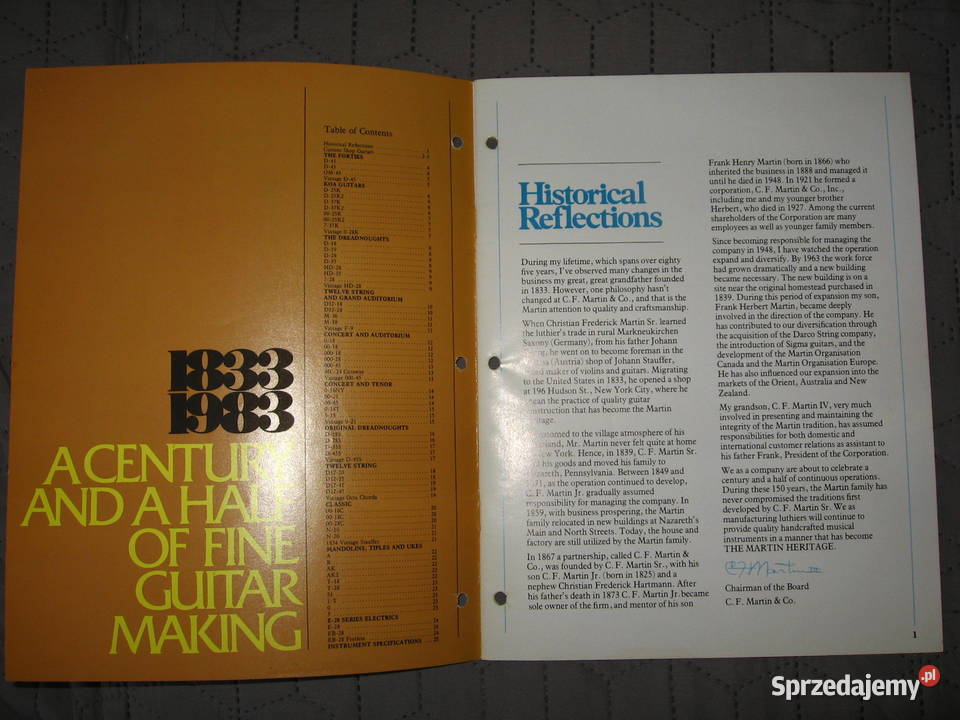 Martin 1981 guitar catalog katalog gitar