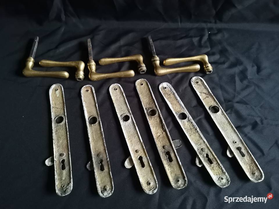 Stare przedwojenne klamki szyldy okucia stary śląskie Katowice