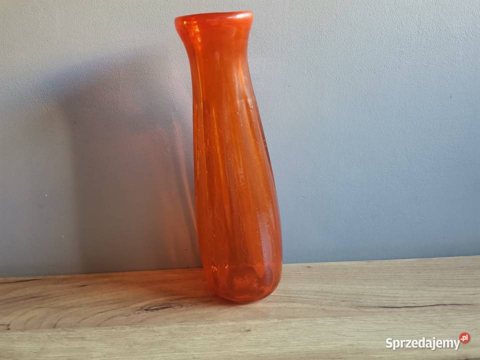 Stary duży ciężki pomarańczowy wazon HSG śląskie Katowice