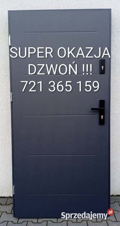 Drzwi zewnętrzne 90 Antracyt z tłoczeniem wielkopolskie Leszno