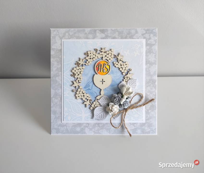Kartka ręcznie robiona Komunia Święta handmade 3 sprzedam