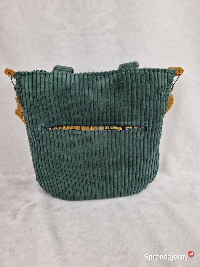 Ręcznie szyta torba handmade zielonomusztardowa Wrocław