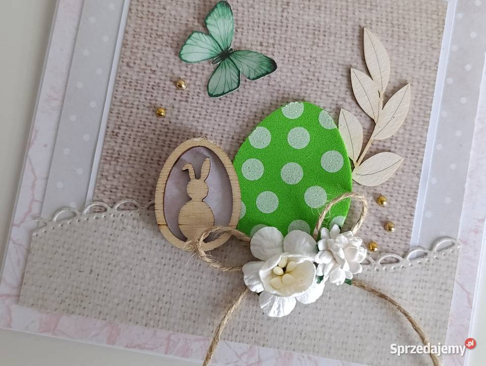 Kartka ręcznie robiona Świąteczna Wielkanoc 2 Rękodzieło Rękodzieło Łódź