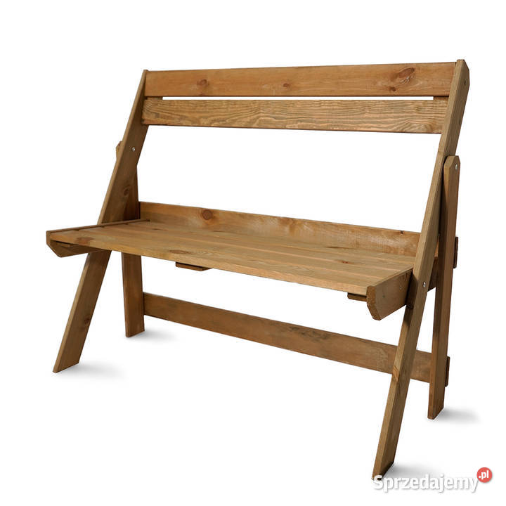 Ławka Ogrodowa Z Oparciem Drewniana Nowoczesna Elbląg
