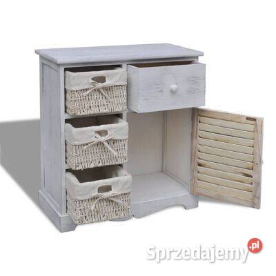 vidaXL Drewniana szafka z 3 wyplatanymi Warszawa