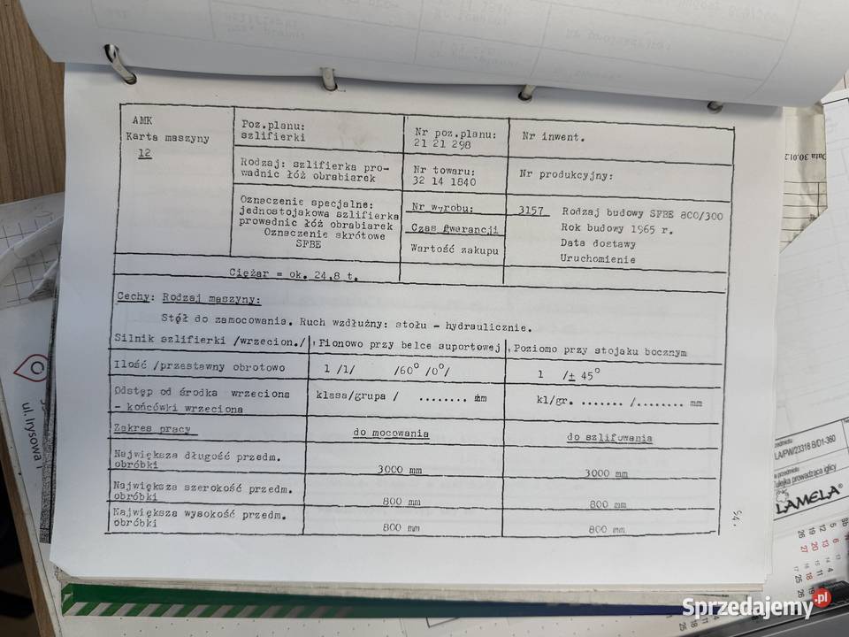 Używana szlifierka do płaszczyzn SFBE Łowicz