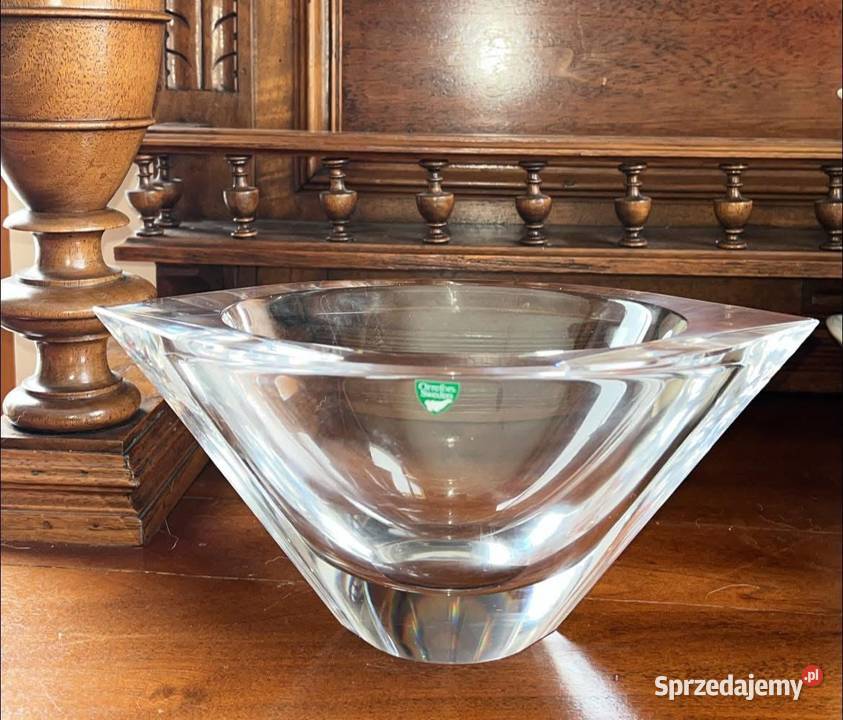 Patera misa Orrefors Marin Cut Art Glass pomorskie