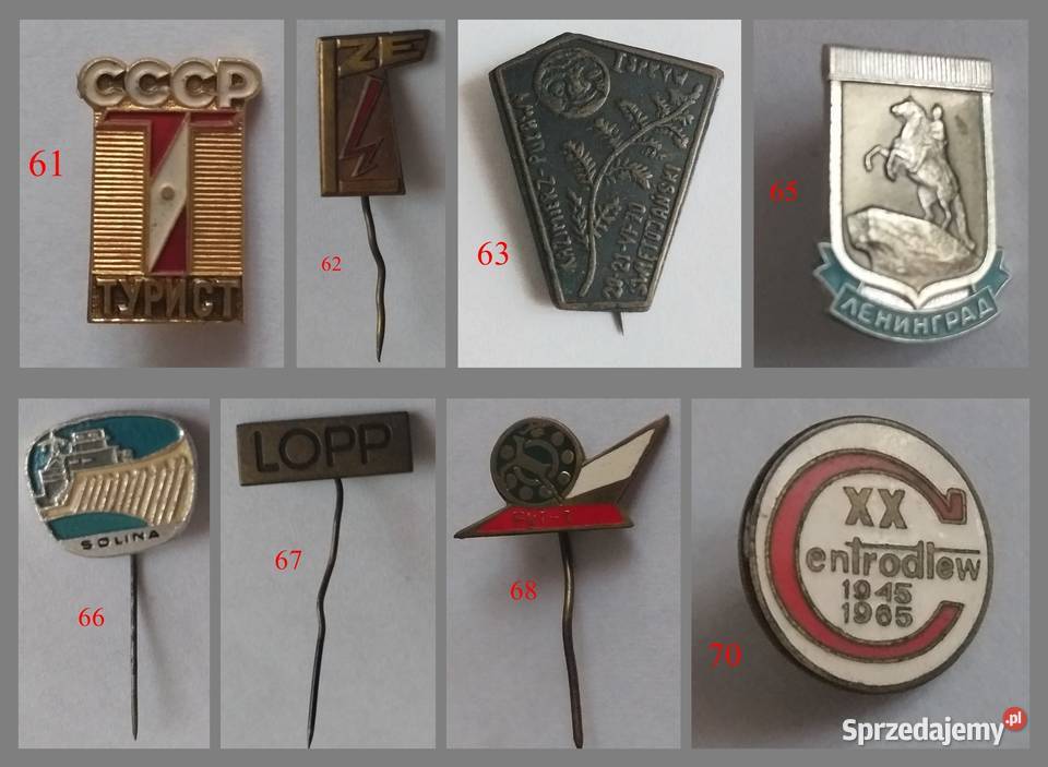 Przypinki różne lubelskie Lublin sprzedam