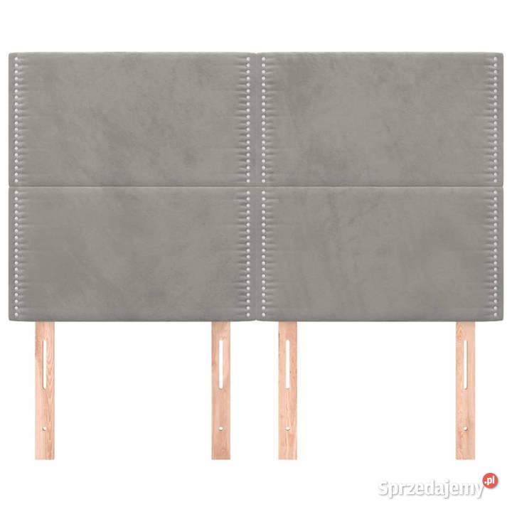 Zagłówki do łóżka 4 jasnoszare 72x5x7888 aksamit Warszawa