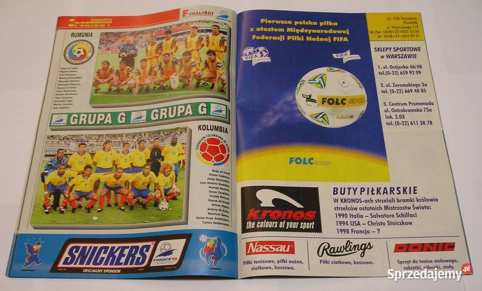 MAGAZYN SPORTOWY SKARB KIBICA MŚ 1998 łódzkie