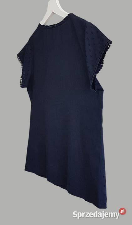 Damska bluzka granatowa bawełniana z krótkim Chrzanów sprzedam
