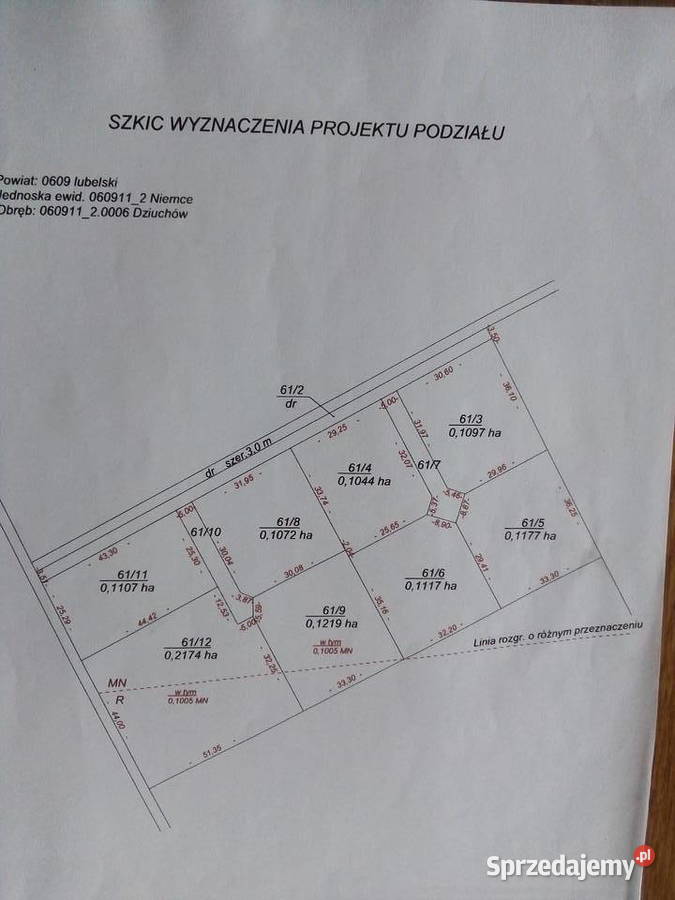 działki budowlane w Dziuchowie Dziuchów sprzedam