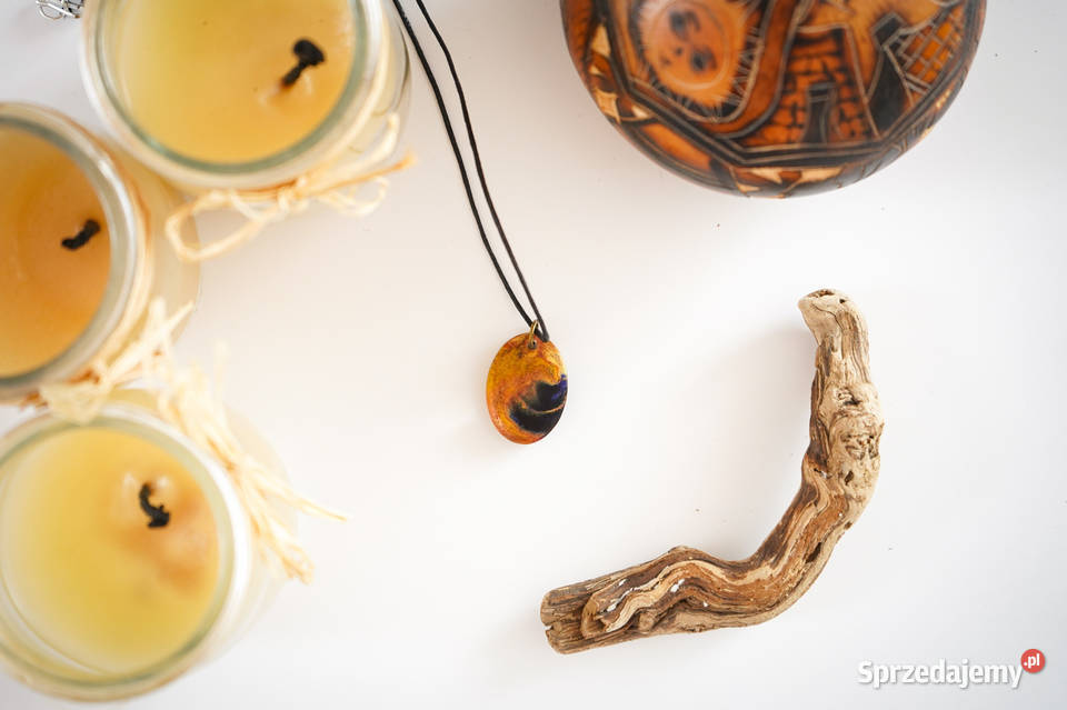 Owalny kolorowy artystyczny wisiorek Warszawa