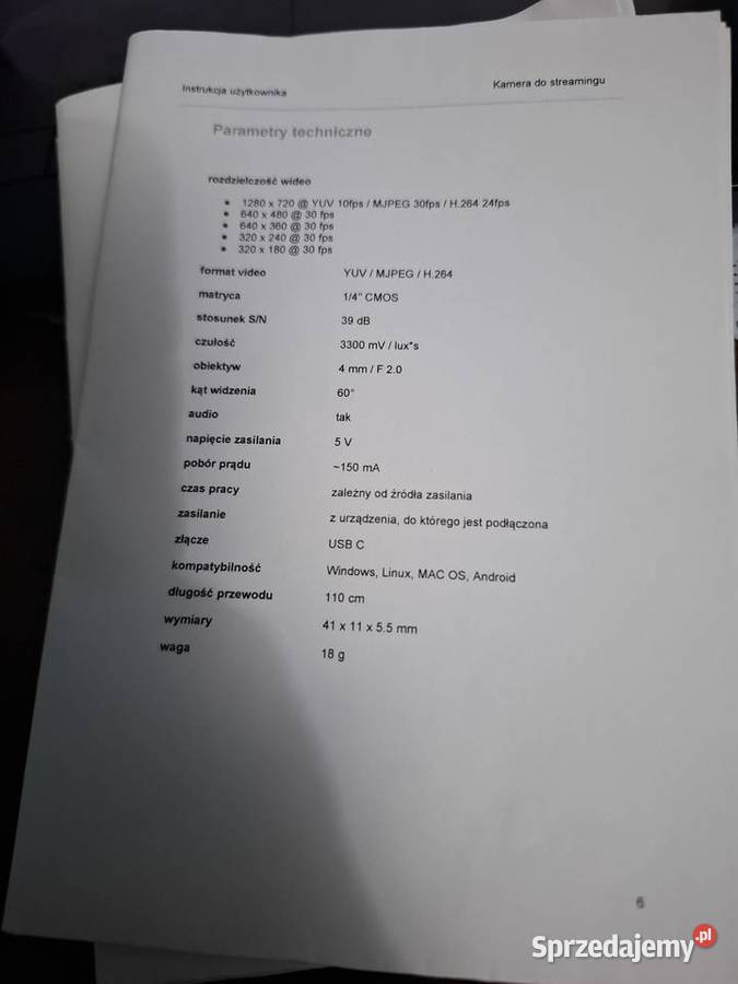 kamera USBC Full HD z klipsem kompaktowa kamera Kraków