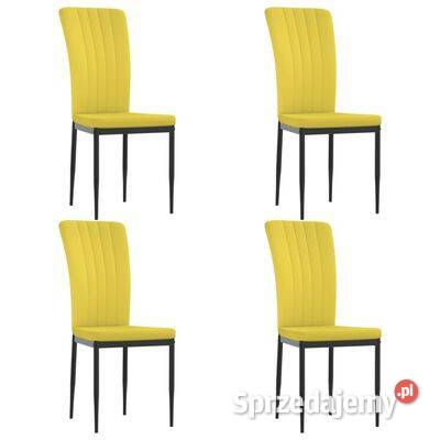 vidaXL Krzesła stołowe 4 musztardowe obite Warszawa