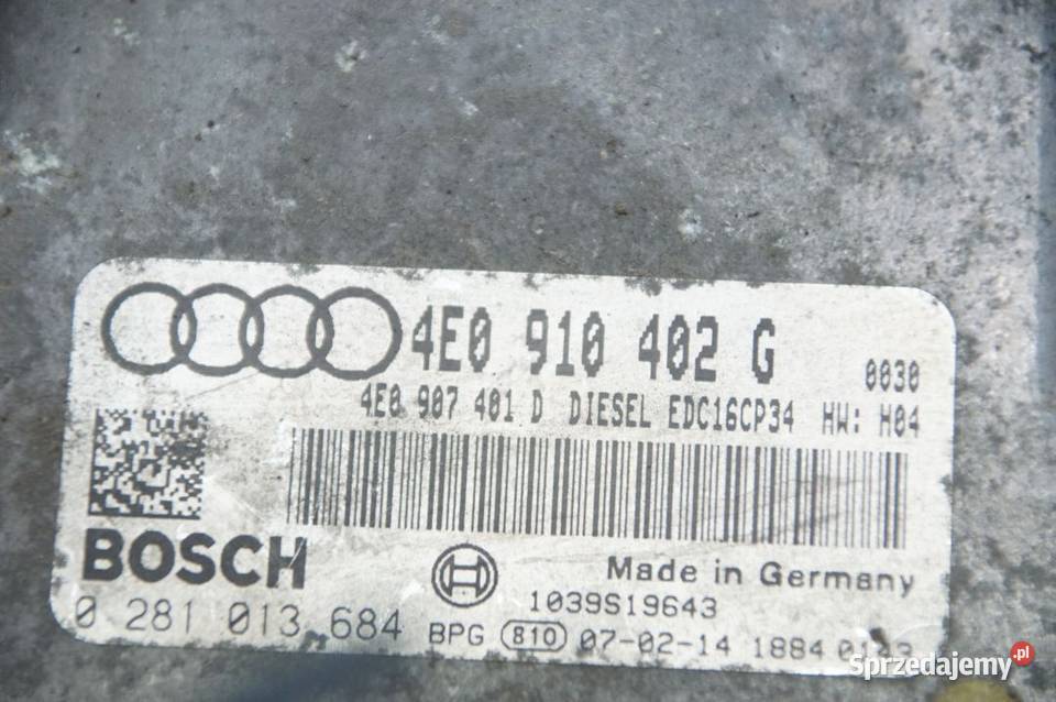 KOMPUTER AUDI A8 D3 4E0910402G Lipno