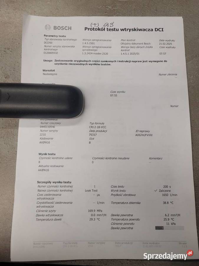 wtrysk używany 100 sprawny 0445110546 do RENAULT osobowe