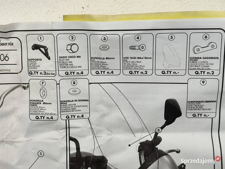 STELAŻ MOCOWANIE SZYBY KAWASAKI ER6N 650 0508 sprzedam