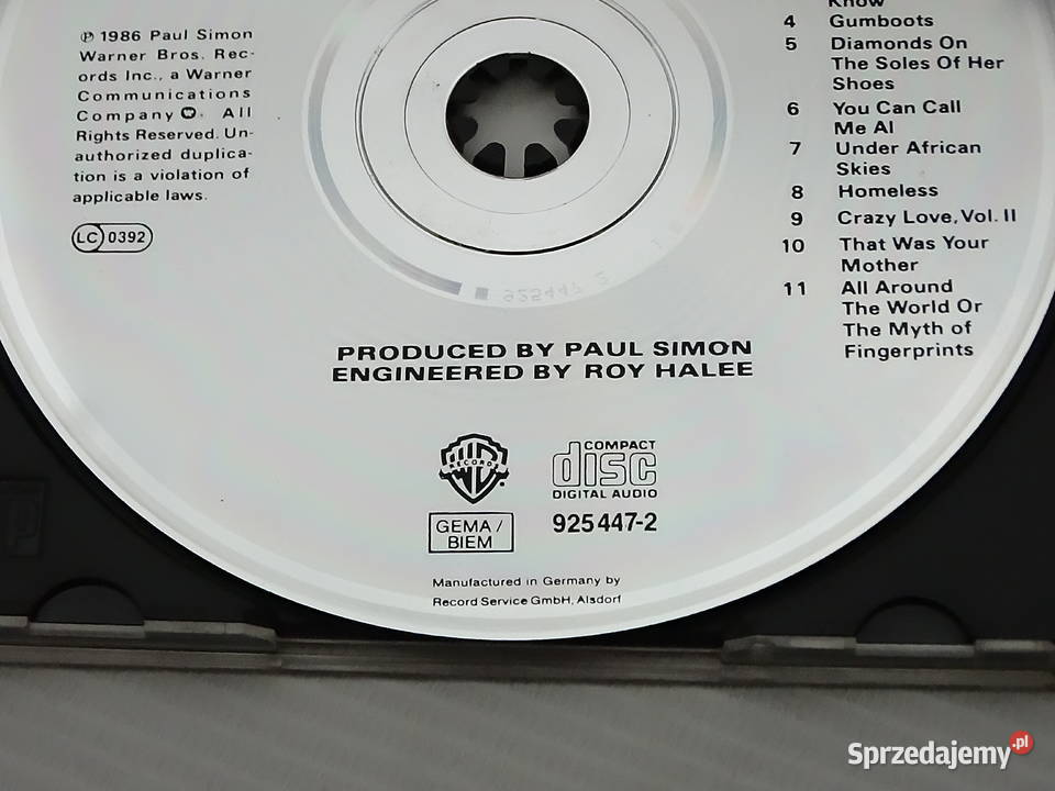 Płyta CD Paul Simon Graceland Oryginalne Biłgoraj
