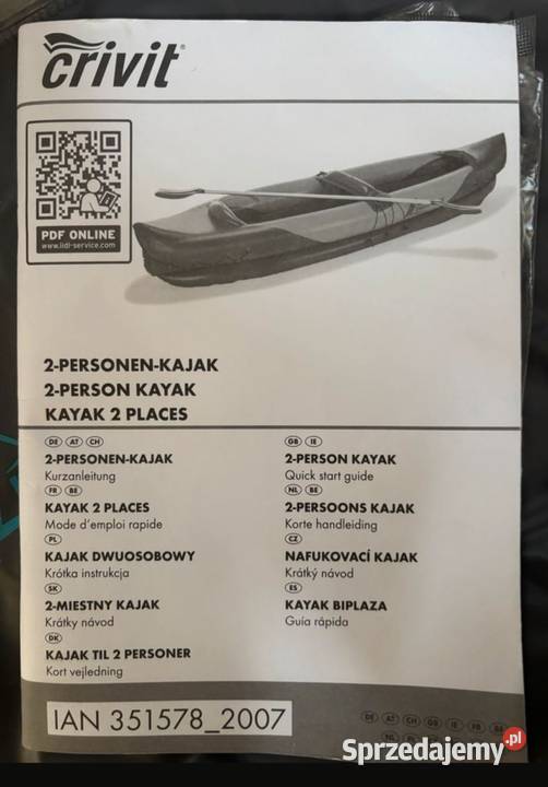 Kajak Dmuchany Crivit Szczebrzeszyn sprzedam