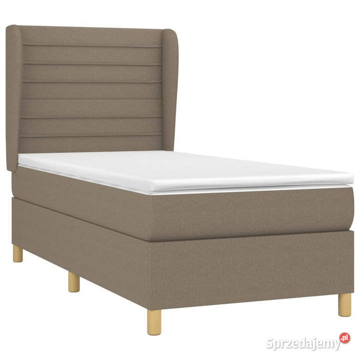 Łóżko kontynentalne z materacem taupe tkanina 93cm Warszawa