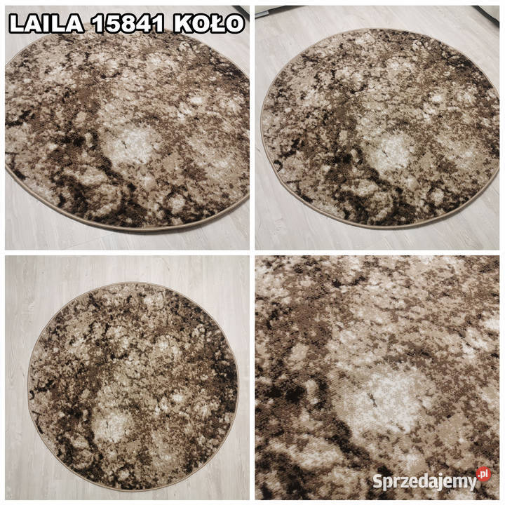 OKRĄGŁY DYWAN 100X100 GĘSTY WŁOS LAILA 15841 Białystok