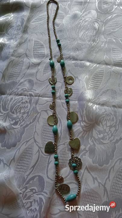 NASZYJNIK Z TURKUSÓW I SREBRZONYCH KORALIKÓW Z Piła