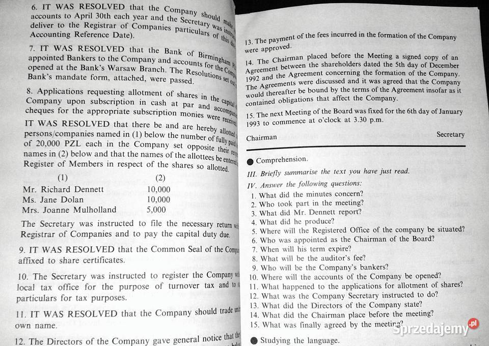 Legal Business English Monika Neymann Tom Ruhan Rok wydania 1993 Chełm sprzedam
