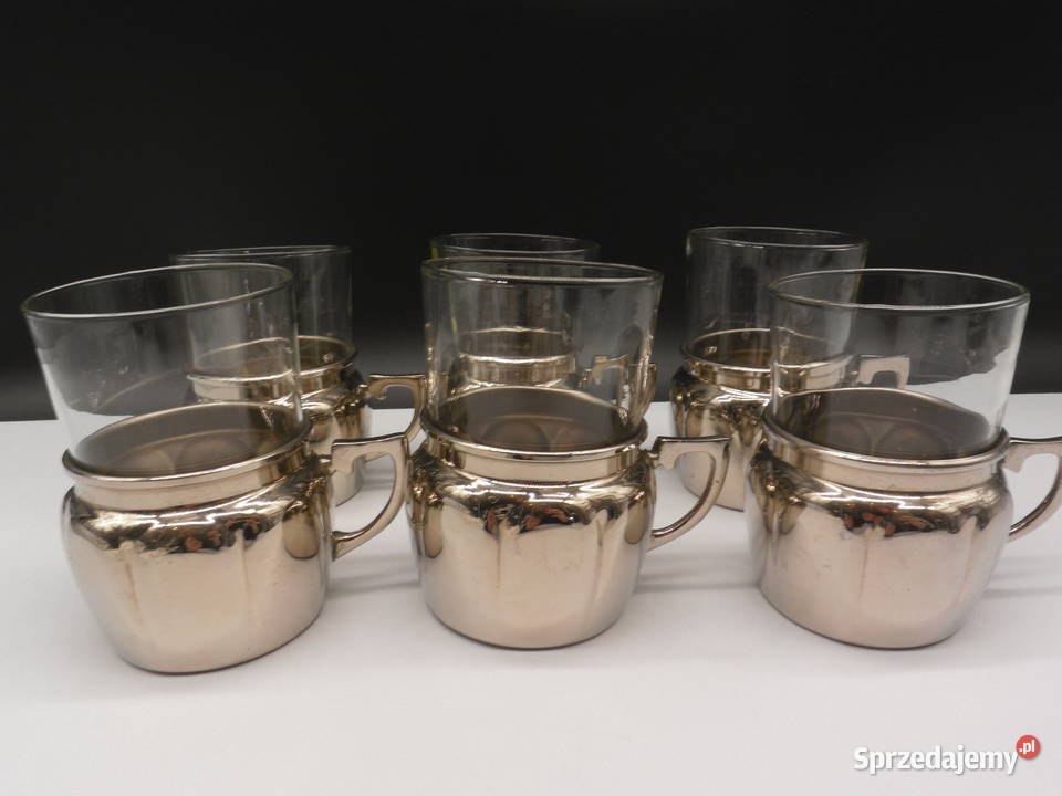 Zestaw sześciu szklanek SAALE GLAS w metalowych Raszków