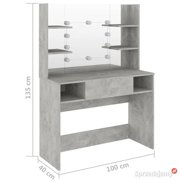 Toaletka z oświetleniem LED 100x40x135 MDF