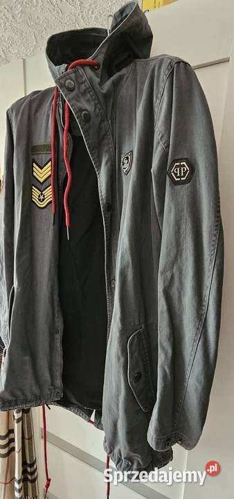 Kurtka Philipp plein XL piękna szara parka mazowieckie