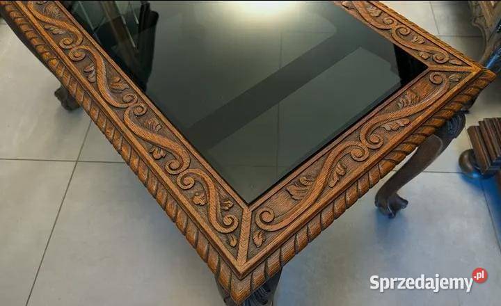 Wspaniały dębowy stolik na Iwich łapach Kraśnik