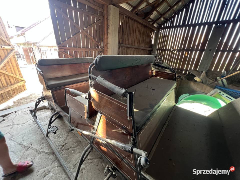 Sanie konne z kołami z hamulcem nieuszkodzony