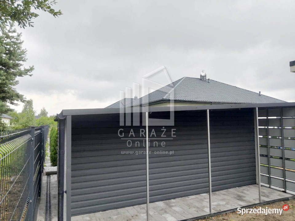 GARAZ BLASZANY 3m x 5m wiata 1m rynny antracyt