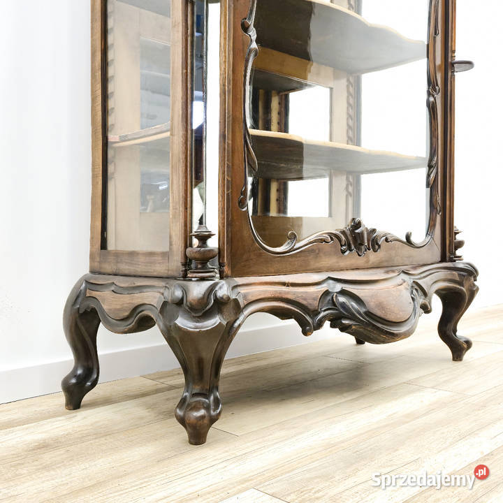 ANTYK WITRYNA orzechowa SERWANTKA BIEDERMEIER ok 116cm wielkopolskie Kalisz