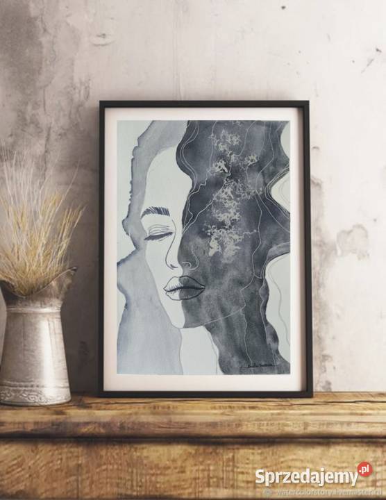 Oryginalna akwarela Srebrny oddech A4 Autentyk