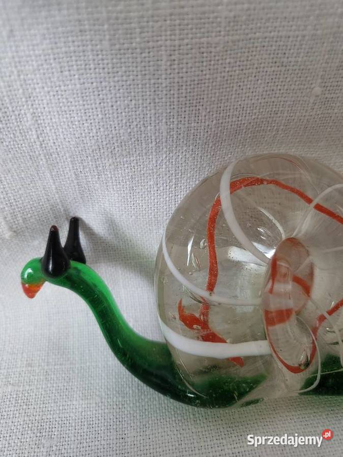 Urocza figurka ŚLIMAK szklo włoskie Porcelana i szkło łódzkie Łódź sprzedam
