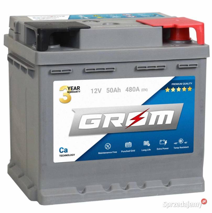 Akumulator Grom Premium 50Ah 480A osobowe Stalowa Wola