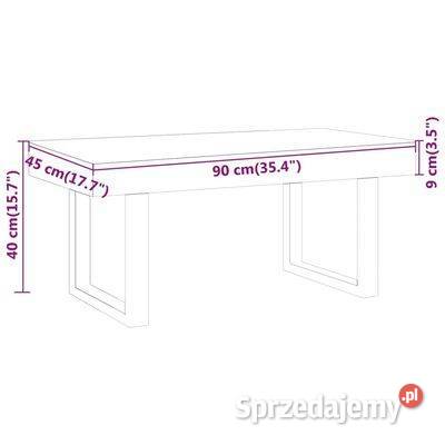 vidaXL Stolik kawowy szaroczarny 90x45x40 MDF i Warszawa