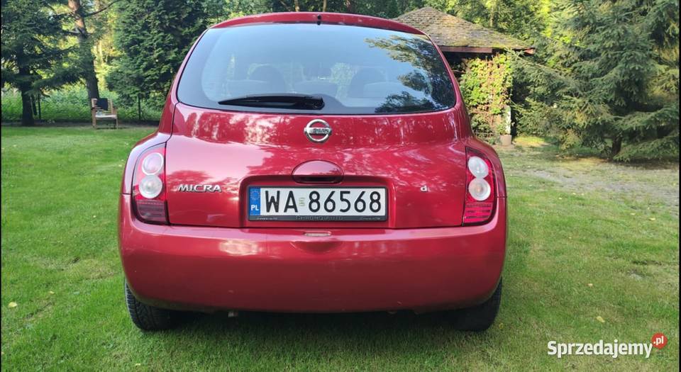 Nissan Micra 2005 Diesel Czerwony Rok produkcji 2005 Różan sprzedam