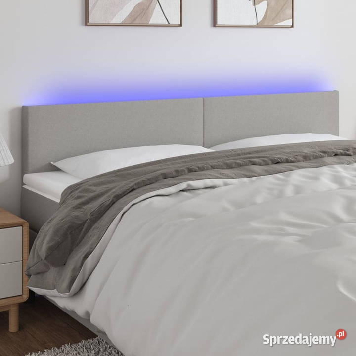 Zagłówek do łóżka z LED jasnoszary 200x5x7888 Warszawa