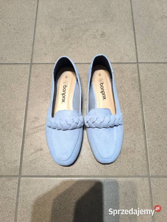 BALERINY Loafersy z plecionym paskiem BONPRIX 38 Kamień Pomorski