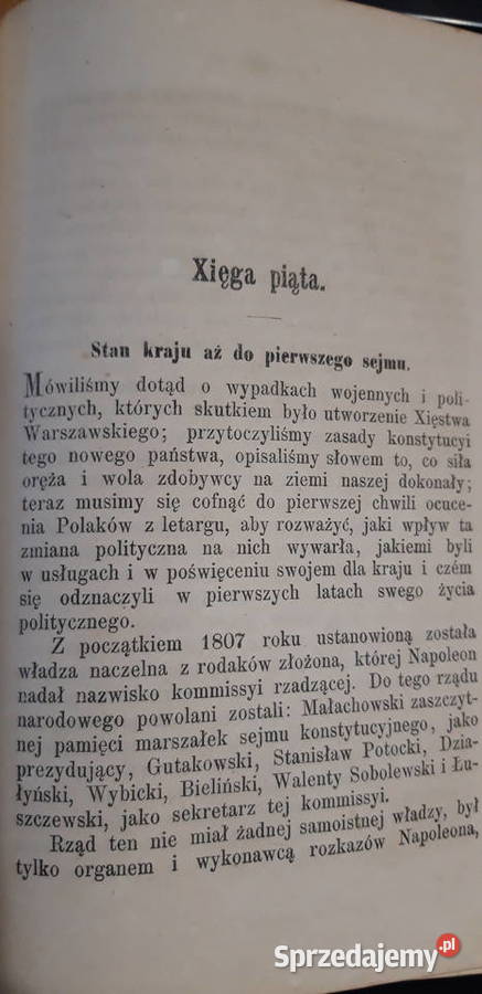 Dzieje Xięstwa Warszawskiego12 Fr Hr Skarbek Antykwariat Iwno sprzedam