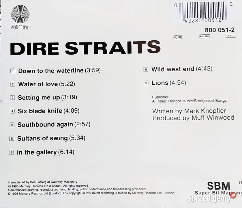Pierwszy Album CD Zespołu DIRE STRAITS CD wielkopolskie